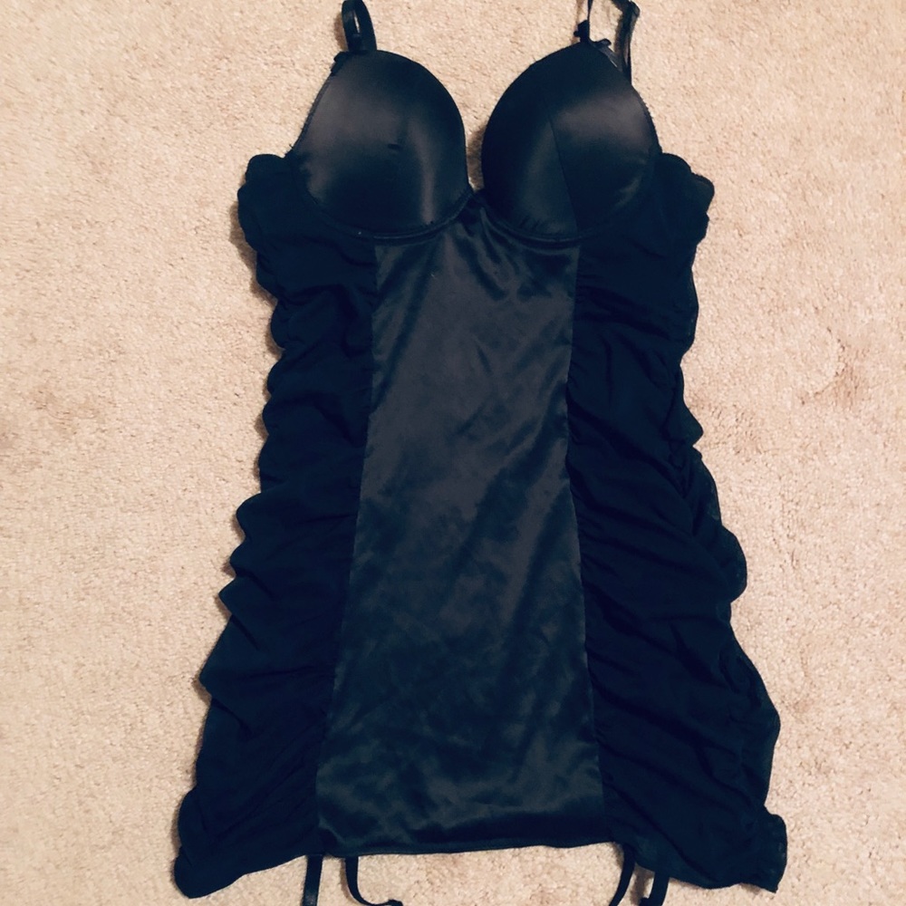 Fredericks push up corset sheer sides garter